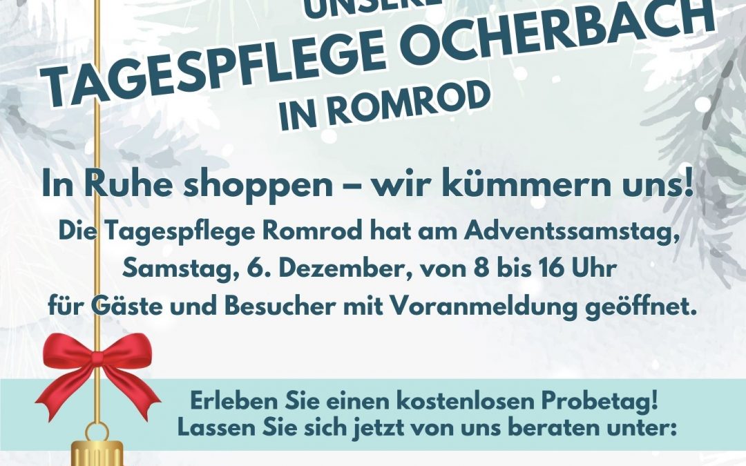 In Ruhe einkaufen, gut betreut sein – Adventssamstag in der Tagespflege Romrod