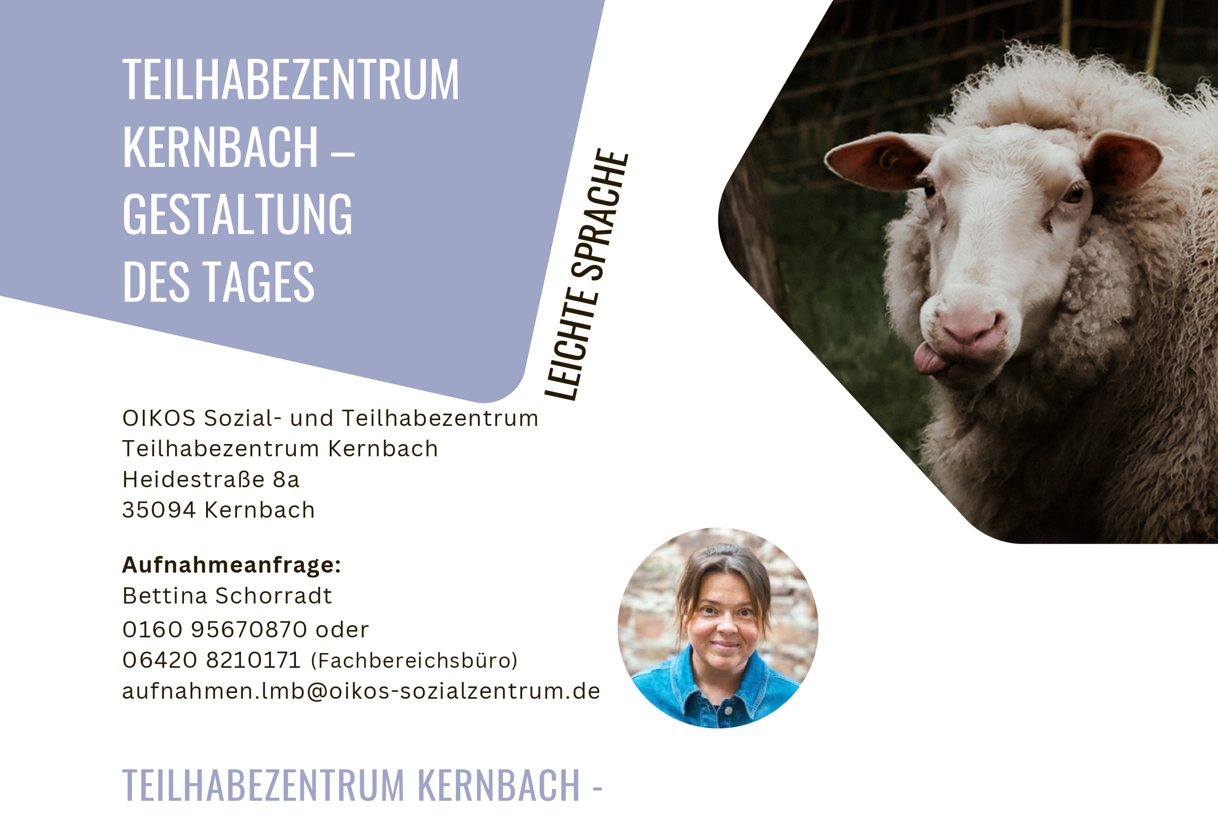 Bildausschnitt OnePager Angebot Teilhabezentrum Kernbach