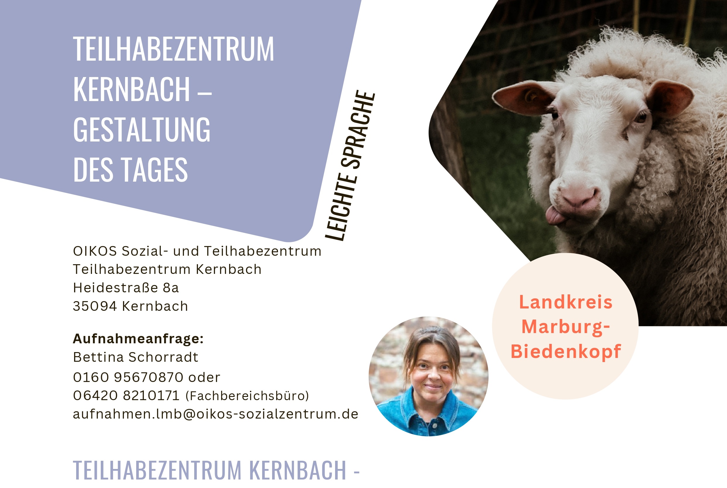 Bildausschnitt OnePager Angebot Teilhabezentrum Kernbach